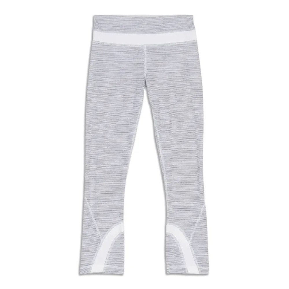 Lululemon Run Inspire Crop II - White Combo Fossil - Womens Size 8